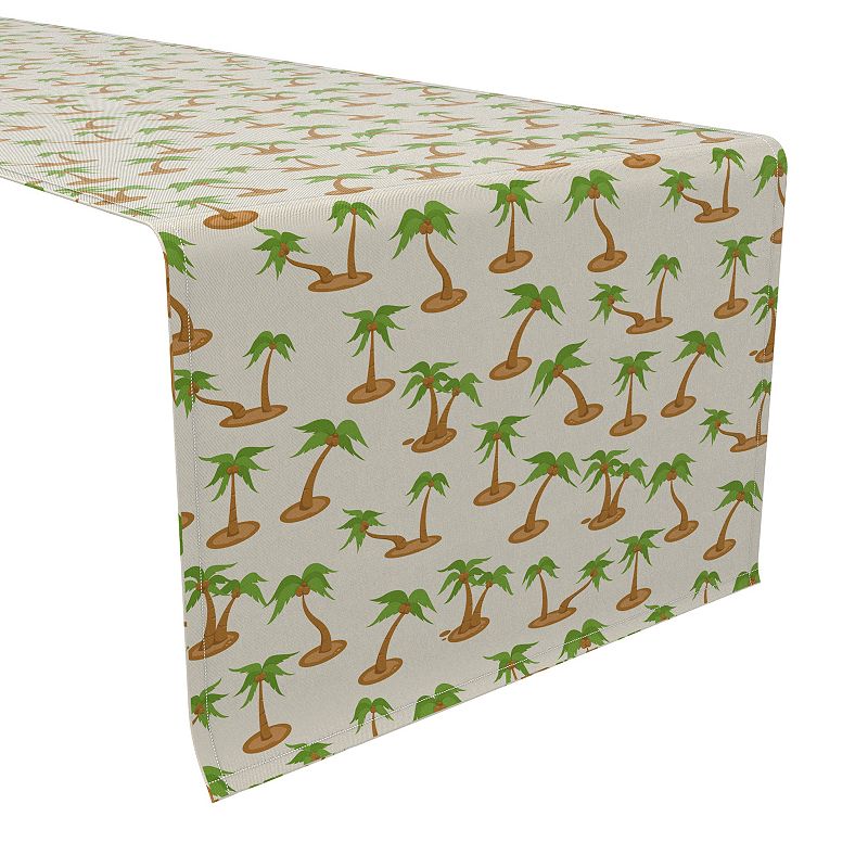 Table Runner， 100% Cotton， 16x108， Coconut Palms