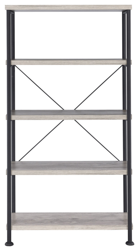 Analiese 4 shelf Bookcase Grey Driftwood   Modern   Bookcases   by Modon  Houzz