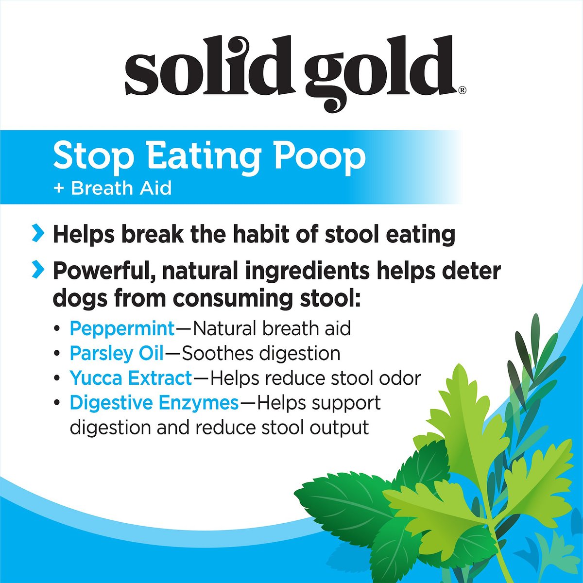 Solid Gold Stop Eating Poop + Breath Aid Soft Chews Grain-Free Supplement for Dogs