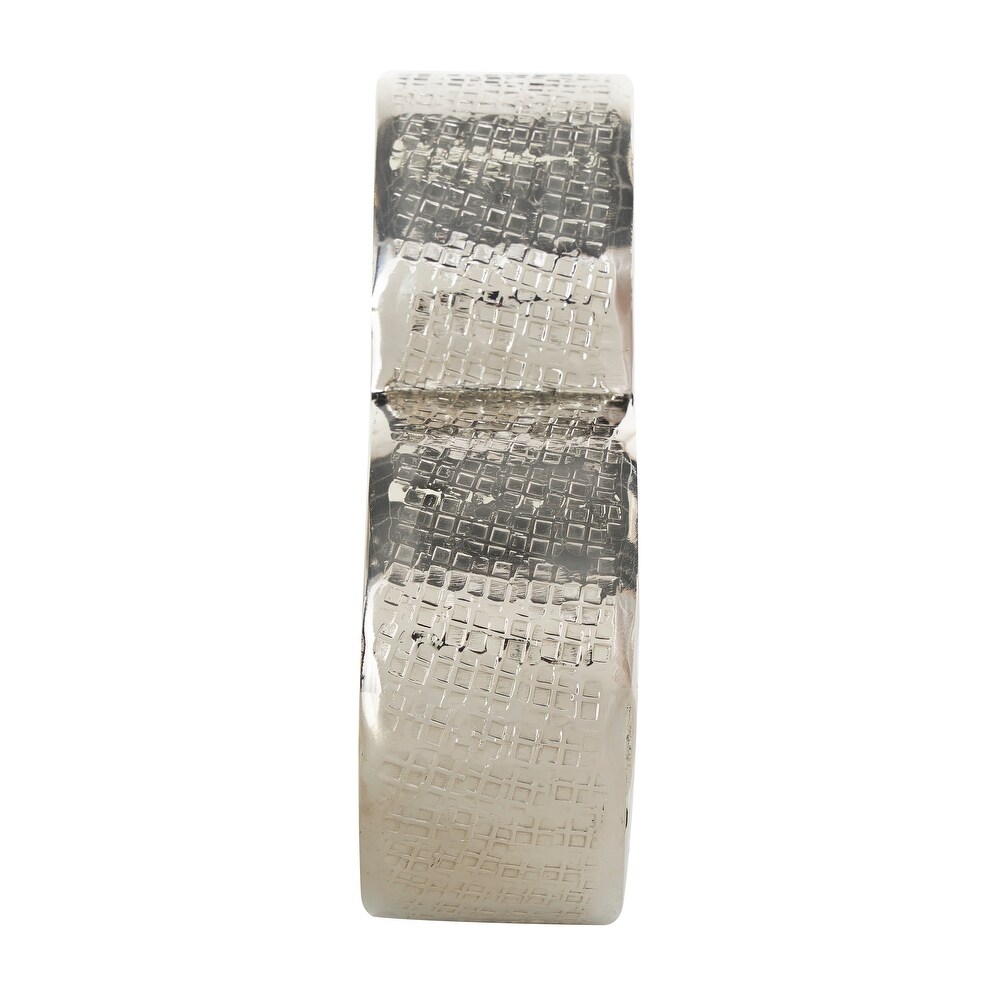 Gold or Silver Aluminum Slanted Heart Sculpture with Cube Textured Exterior