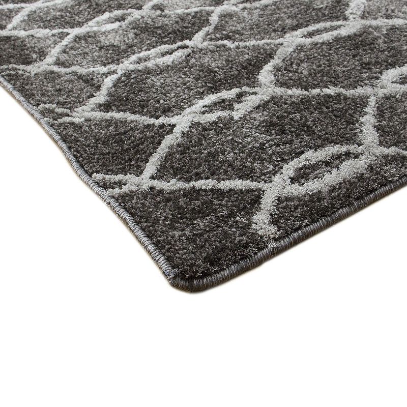 Luxuriant Microfiber Plush Trellis Shag Area Rug