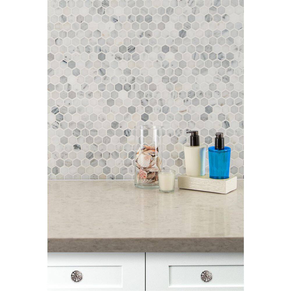 MSI Greecian White Hexagon 12 in. x 12 in. Polished Marble Floor and Wall Tile (0.95 sq. ft.Each) GRE-1HEXP