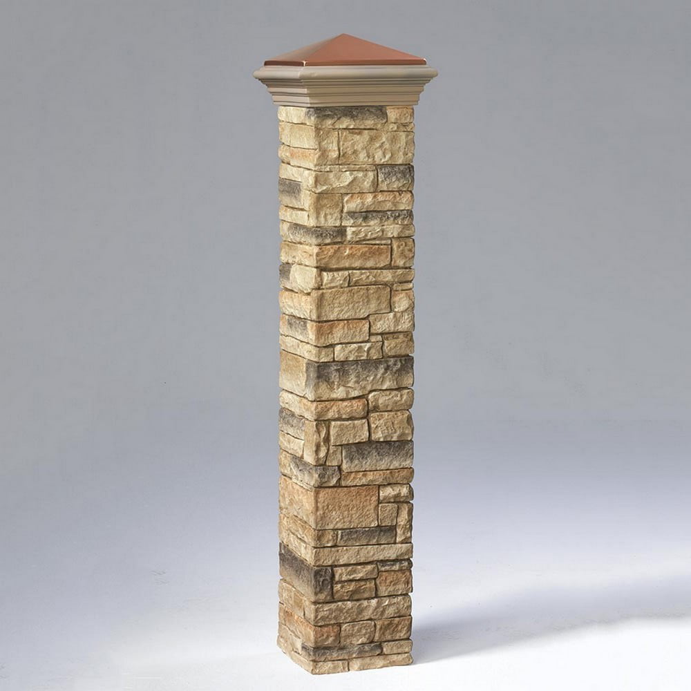 Deckorators Beige Stacked Stone Postcover, 8 in. x 53 in.