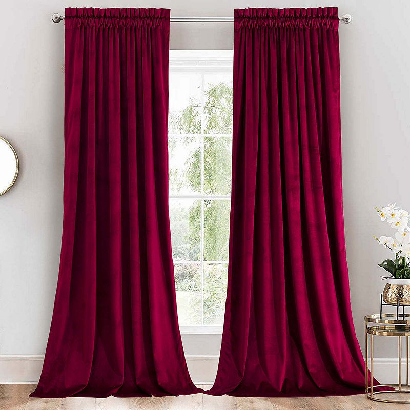 Heavyweight Velvet Curtain Rod Pocket Panels (Set of 2)