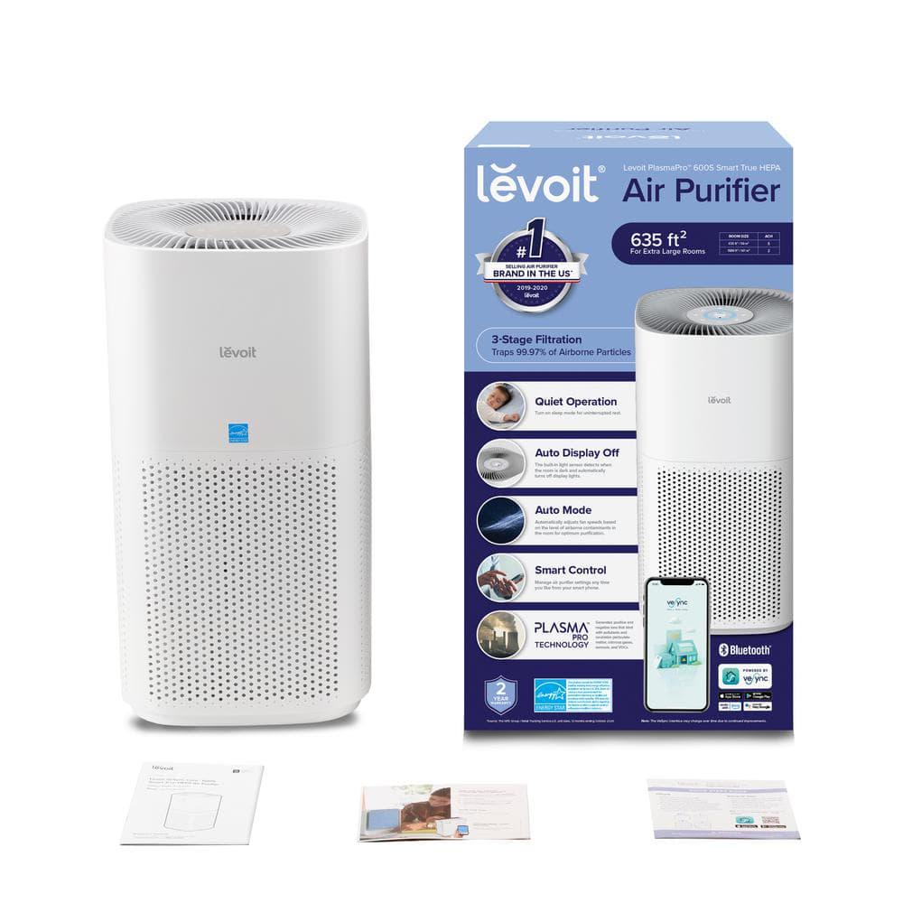 LEVOIT PlasmaPro 600S Smart True 635 sqft White Panel HEPA Air Purifier