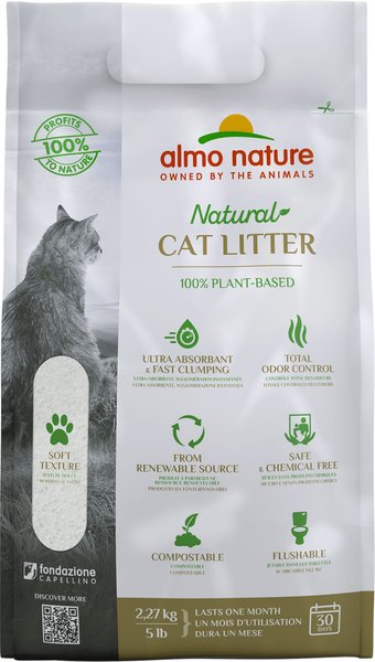 Almo Nature Unscented Clumping Plant-Based Grass Cat Litter