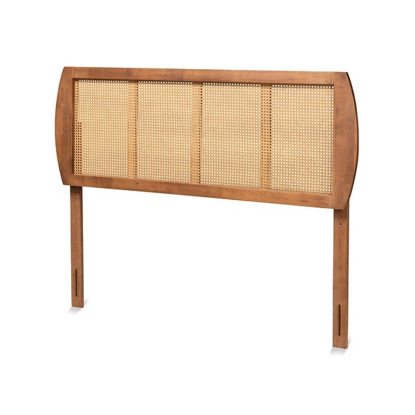 Harris Ash Walnut Wood and Synthetic Rattan Headboard - - 32969782