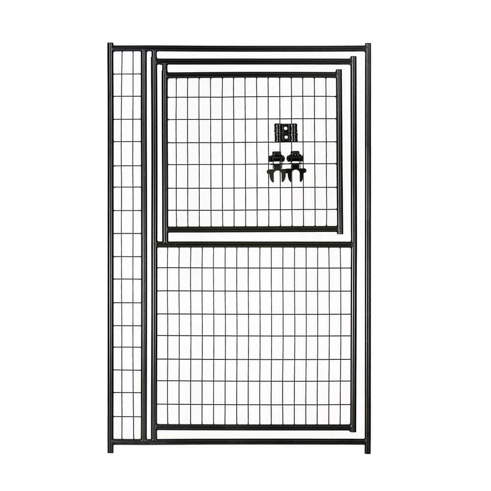 Lucky Dog 6 ft. H x 4 ft. W Black Welded Wire Gate, Gate in Gate CL 28462