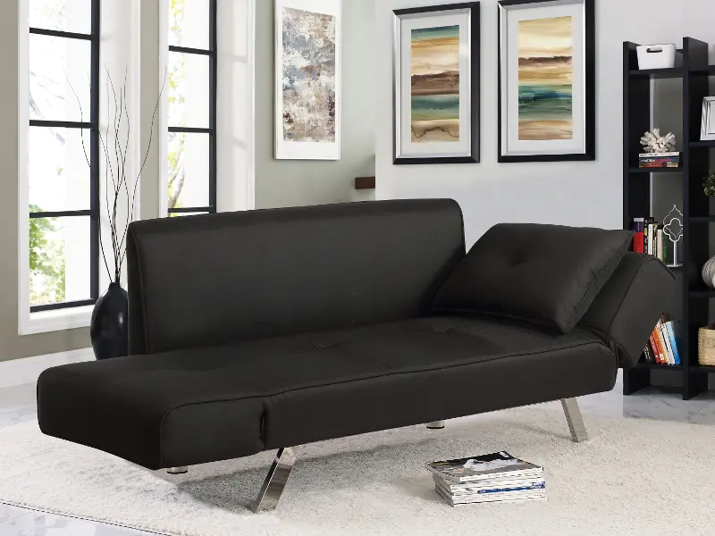 Miley Serta Black Convertible Sofa