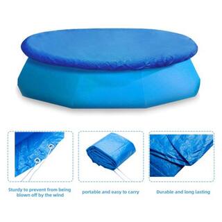 Bestway 8 ft. Round PVC Pool Cover for Above Ground Fast Set Pools 58032E-BW