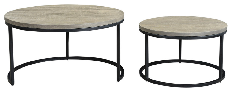 Drey Coffee Table  Grey   Industrial   Coffee Table Sets   by Homesquare  Houzz