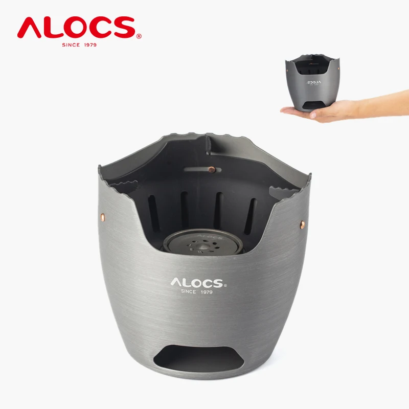 Alocs Hiking Backpacking Windproof Camping Wood Stove Portable Outdoor Alcohol Stove Multi Fuel Butane Propane Gas Stove