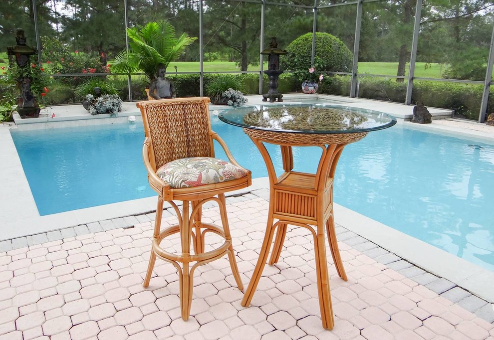 Balboa Pub Table  Antique Honey   Tropical   Outdoor Pub And Bistro Tables   by Alexander  ampSheridan Importers LLC  Houzz