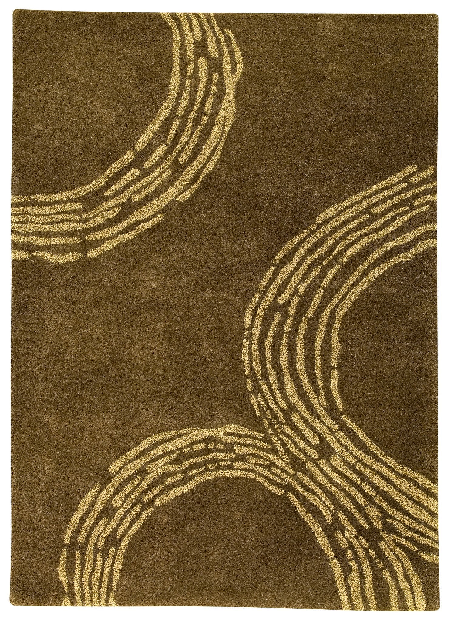 Pamplona Collection Hand Tufted Wool Area Rug in Olive Green