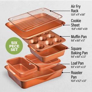 Gotham Steel StackMaster 6-Piece Carbon Steel Nonstick Space Saving Stackable Bakeware Set 7154