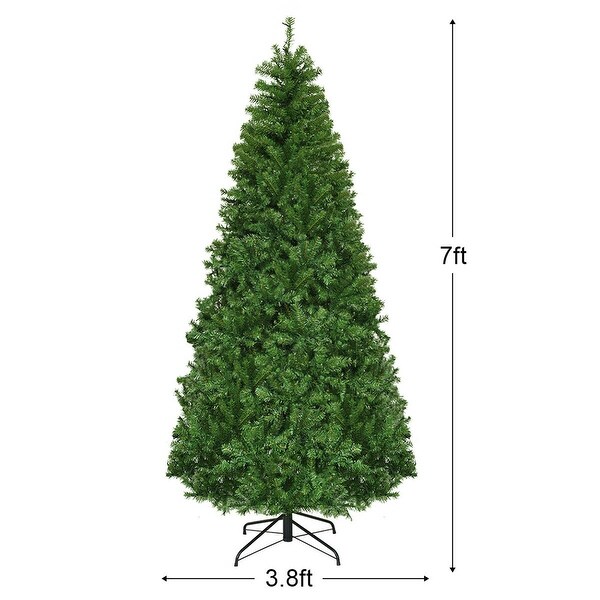 Gymax 59FT PreLit Christmas Tree Hinged Artificial Tree w/ Metal