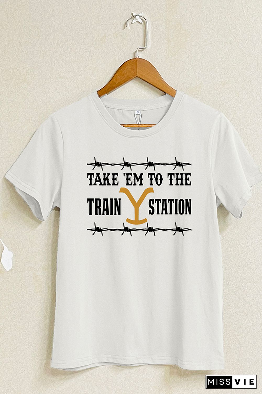 Take 'Em To The Train Station Short Sleeve Graphic Tee Wholesale