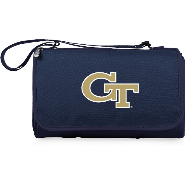 Ncaa Georgia Tech Yellow Jackets Blanket Tote Outdoor Picnic Blanket Navy Blue