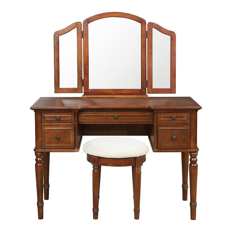 Linon Vanity Desk and Stool 2-piece Set