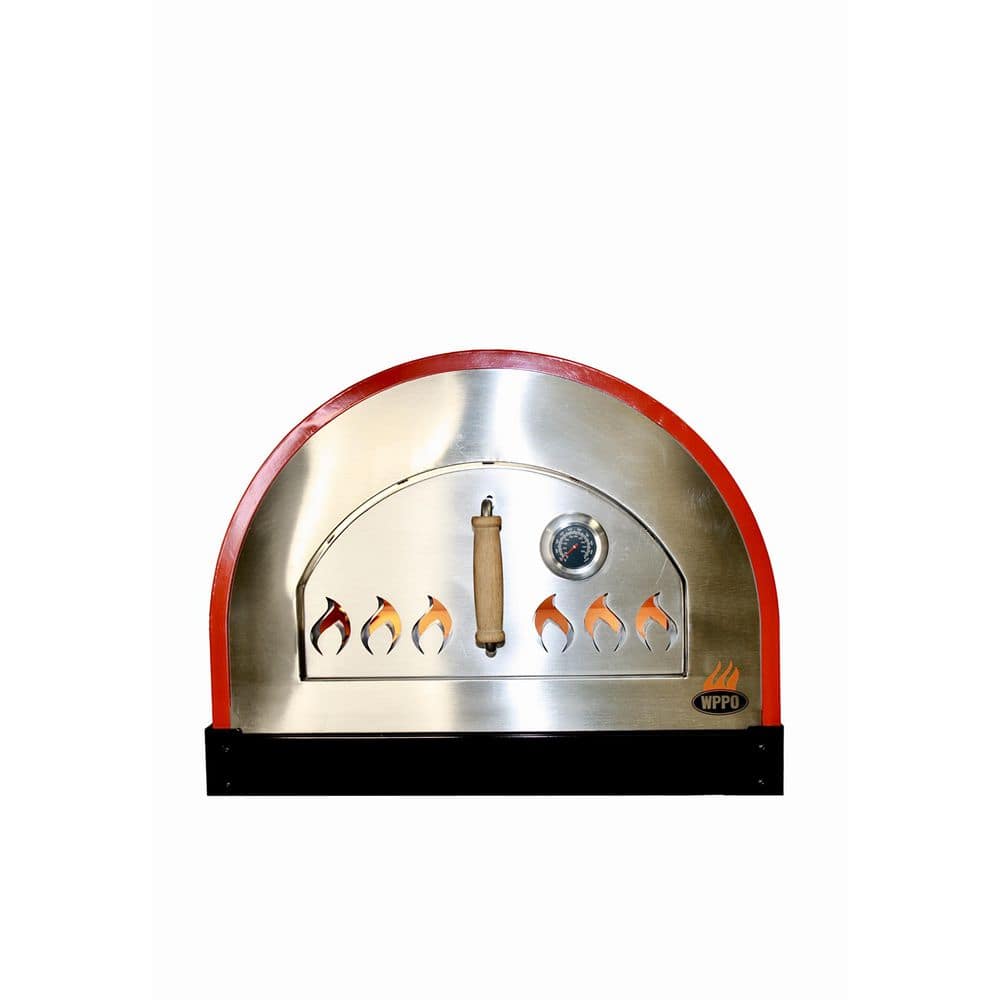 WPPO WKE-04WG-RED, 25 in. Multi-Fuel-Wood or Propane, Outdoor Pizza Oven Red, 71 in. W x 27 in. W x 30 in. D Burner included WKE-04WG-RED