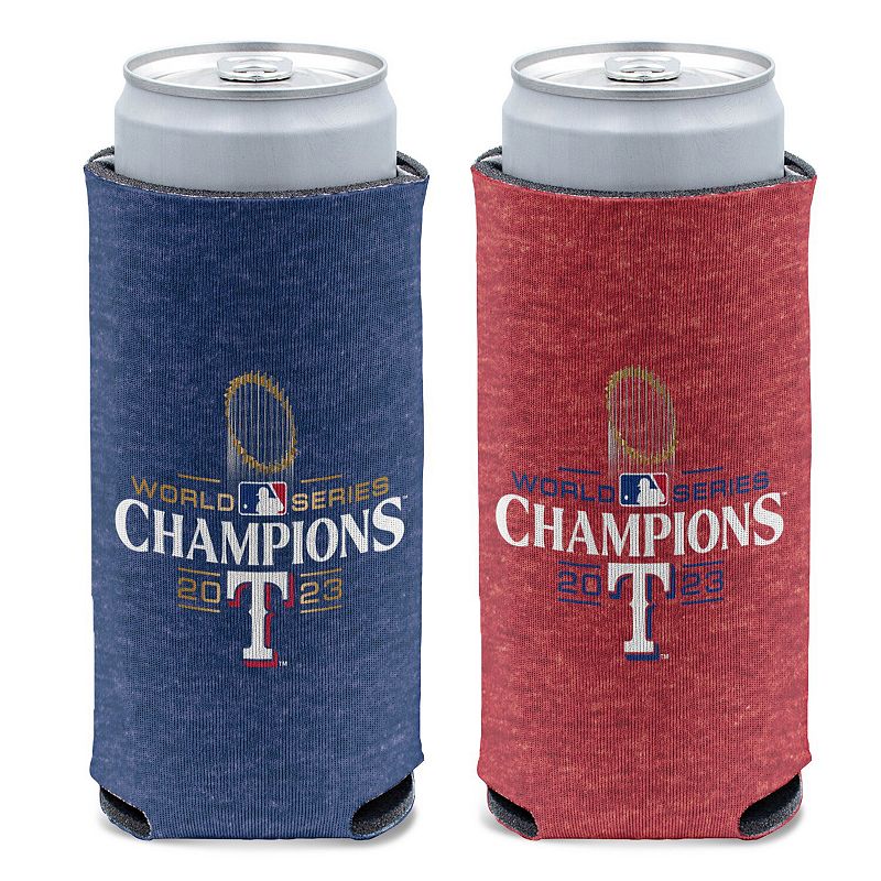 WinCraft Texas Rangers 2023 World Series Champions 12oz. Heathered Slim Can Cooler