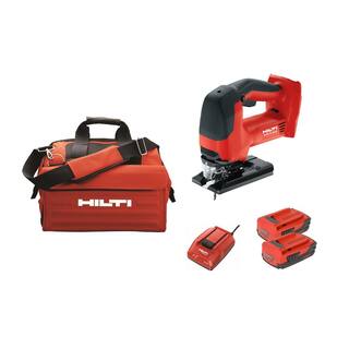 Hilti 22-Volt SJD 6-A Keyless Cordless Variable Speed Orbital Jig Saw Kit with (2) 2.6 Amp Li-Ion Batteries Charger and Bag 3608328