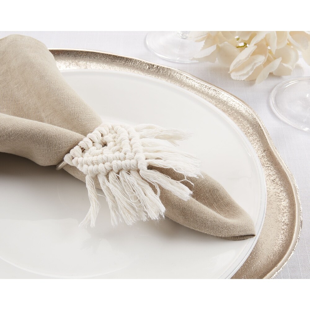 Napkin Rings With Braided Design (Set of 4)