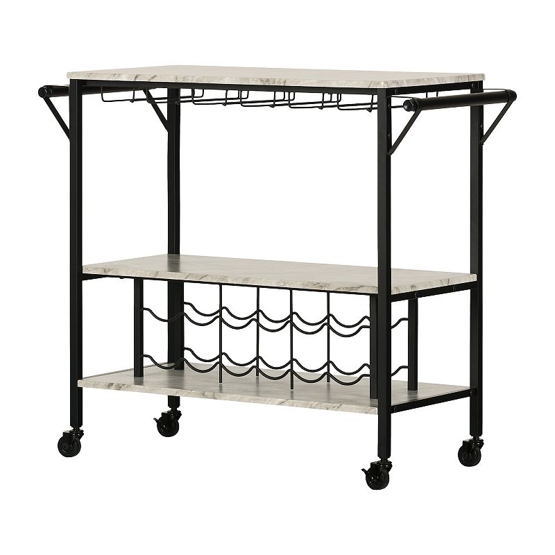 South Shore Maliza Bar Cart with Wine Storage