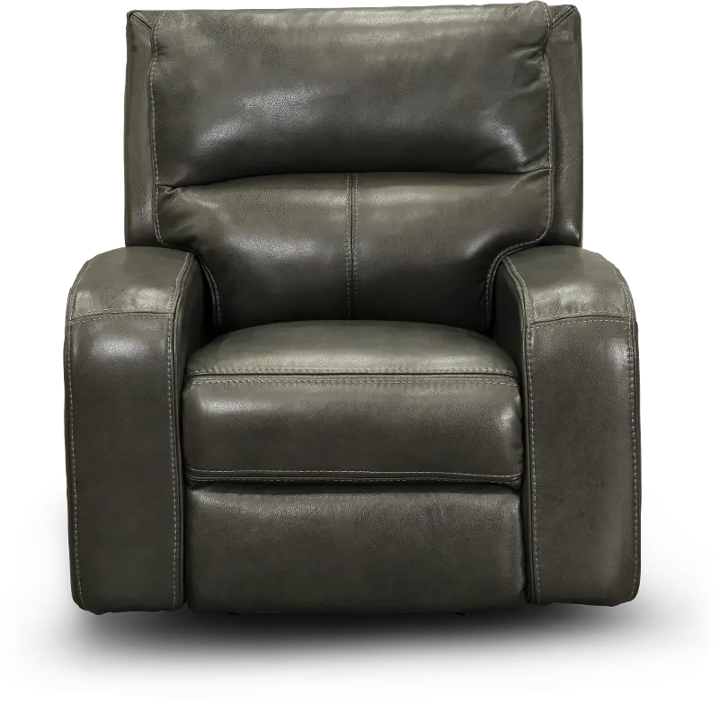 Megan Gray Leather-Match Glider Recliner