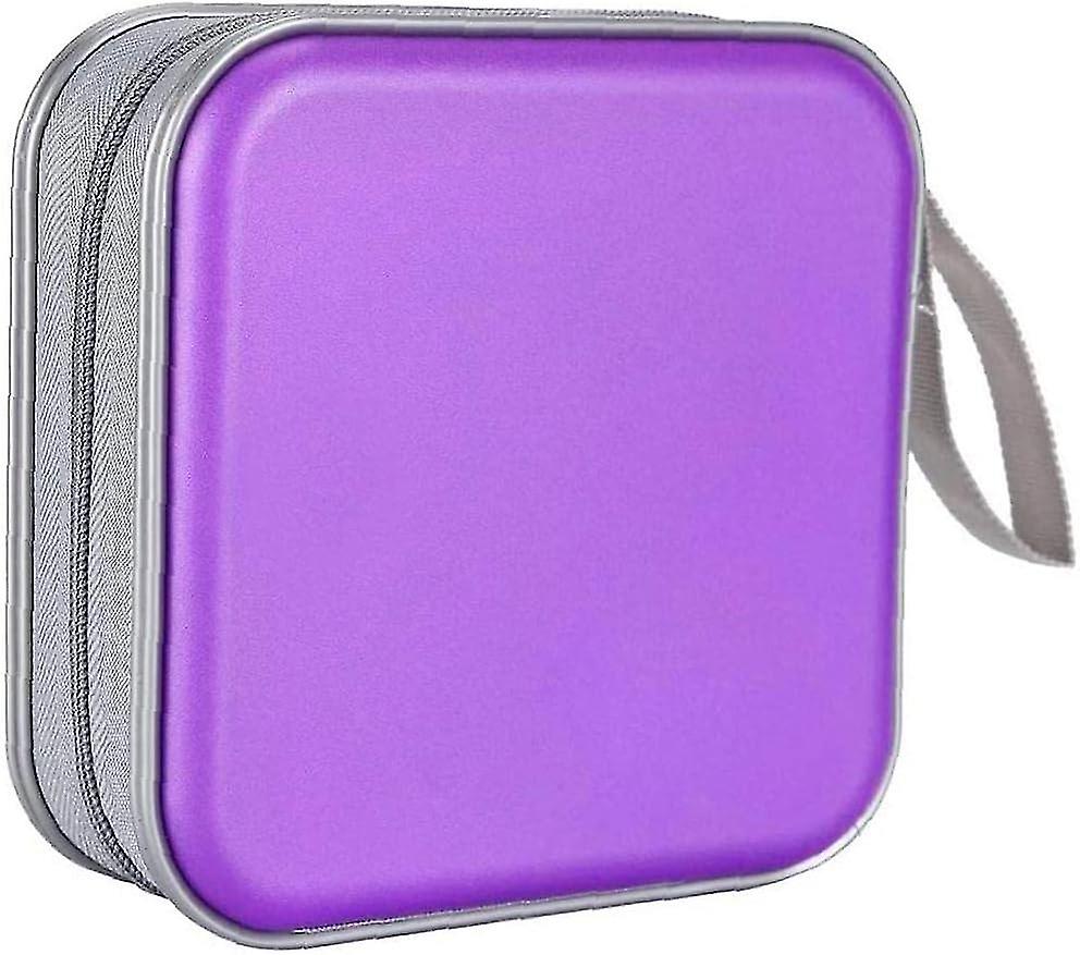 Cd Holder Cd Case Wallet Dvd Binder Dvd Organizer Storage Bag 40 Capacity Portable Purple