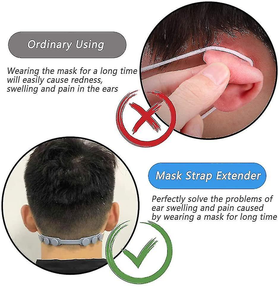 4 Pcs Anti-tightening Mask Strap Extender Mask Holder Hook Ear Strap Adjustable Mask Buckle Fastener Relieve Pressure And Pain