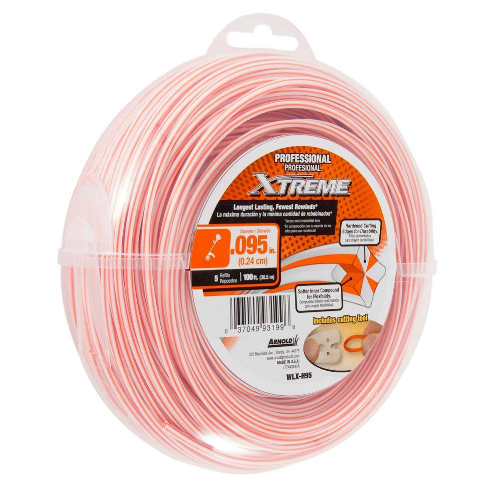 Arnold Professional Xtreme 100 ft. 0.095 in. Universal 4 Point Star Trimmer Line with Line Cutting Tool WLX-H95