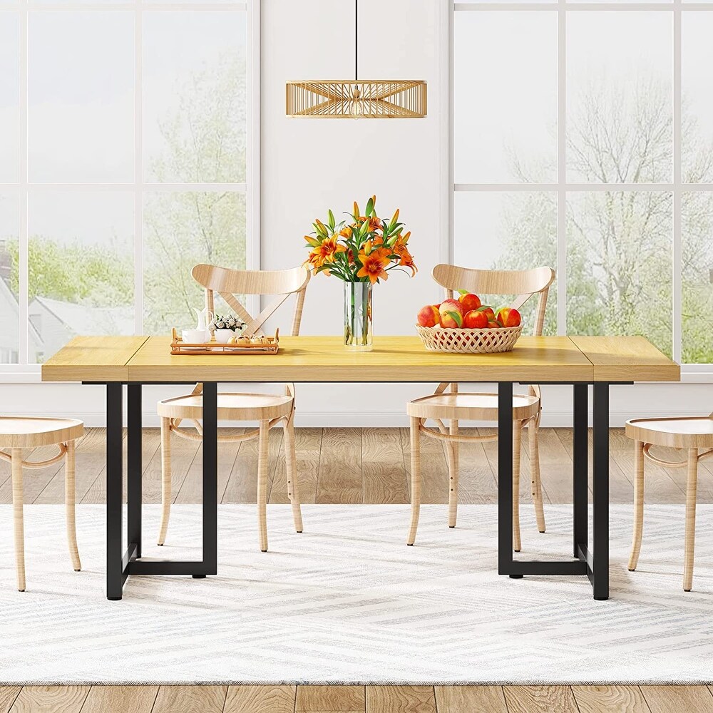 Industrial Rectangular 6 Seat Dining Table Kitchen Table for Dining Room Kitchen Home