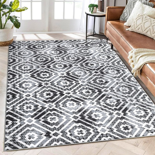 Whizmax Boho Area Rugs Washable Rug Moroccan Rug Modern Geometric Traditional Rug