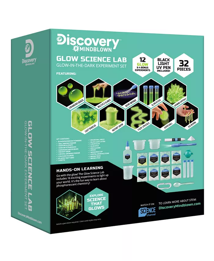 Discovery #MINDBLOWN Glow Science Lab Glow-In-The-Dark Experiment Set  Created for Macys