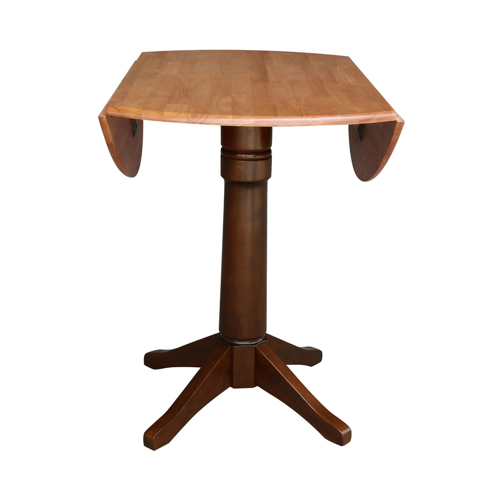 42 in. Round Top Dual Drop Leaf Pedestal Dining Table