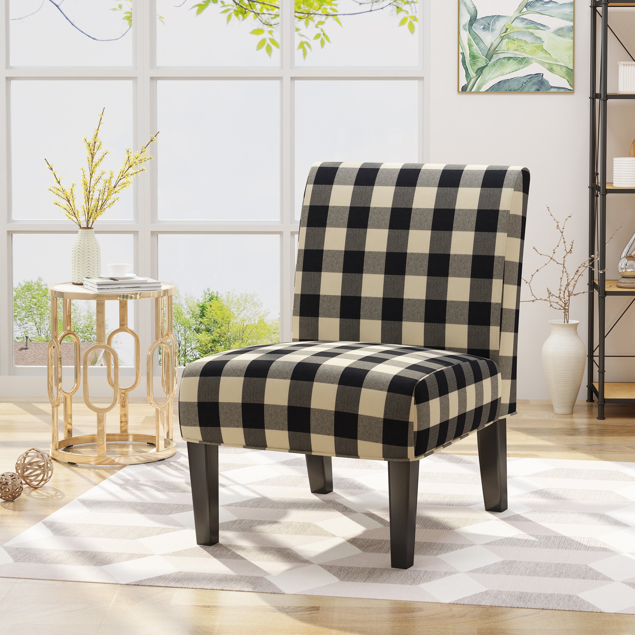 Kendal Contemporary Fabric Slipper Accent Chair