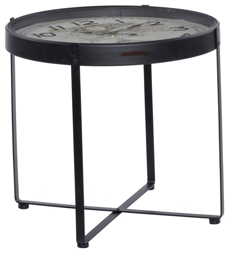 Black Iron Farmhouse Accent Table 90795   Industrial   Side Tables And End Tables   by Brimfield  ampMay  Houzz