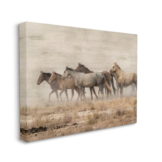 Stupell Industries Galloping Horse Herd Countryside Gallery Wrapped Canvas Wall Art