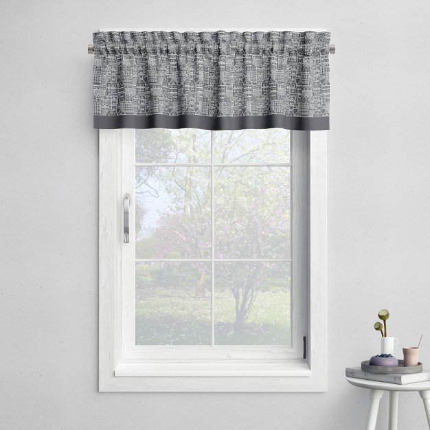 Bacati Cityscape White gray Window Valance