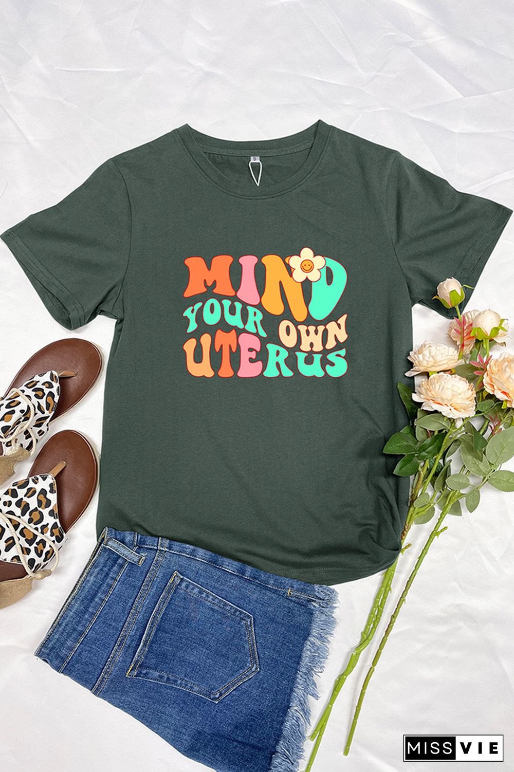 Mind your own Uterus Graphic Tee Wholesale