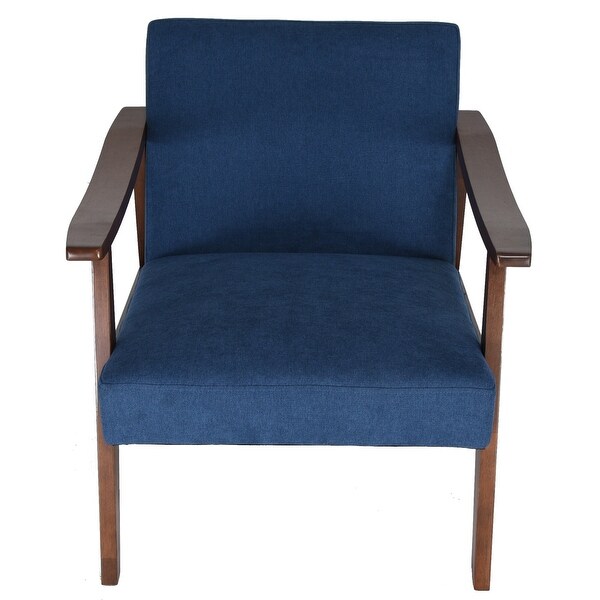 Zenvida Mid Century Modern Accent Armchair Solid Hardwood Upholstered