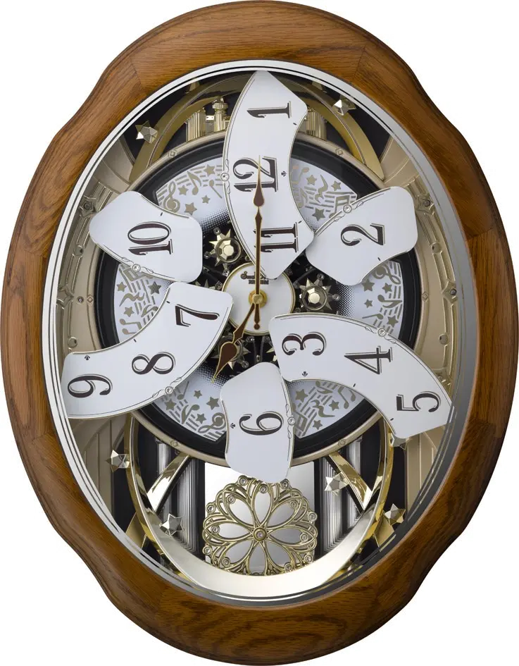 Oak Joyful Meditation Musical Wall Clock