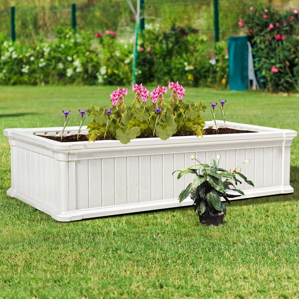 48''x24''Raised Garden Bed Rectangle Plant Box Planter Flower