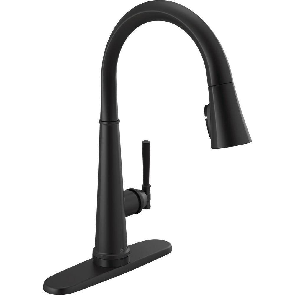 Delta Emmeline Single-Handle Pull-Down Sprayer Kitchen Faucet with Touch2O and ShieldSpray in Matte Black 9182T-BL-DST