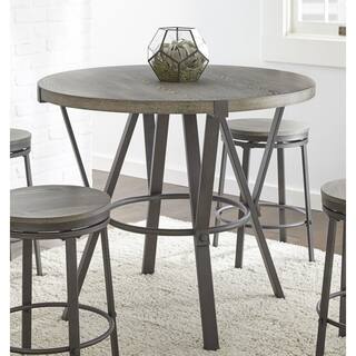 Steve Silver Company Portland 42 in. Round Gray Wood and Ash Veneer Top Counter Table (Seats up to 4) OR420PT