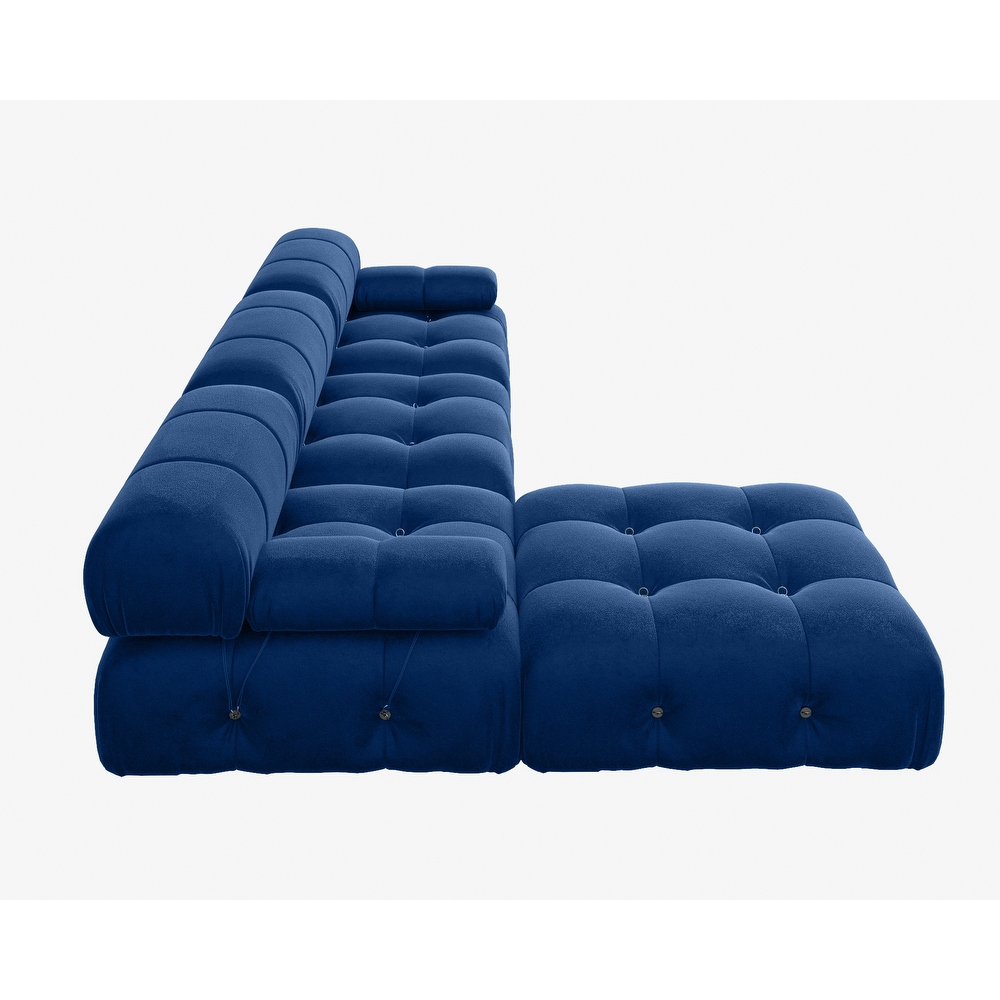 Modern Velvet Upholstered Large Modular Sectional Sofa