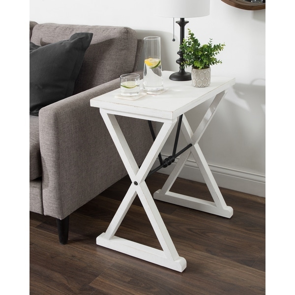 Kate and Laurel Travere Wood and Metal Side Table - 22x14x26