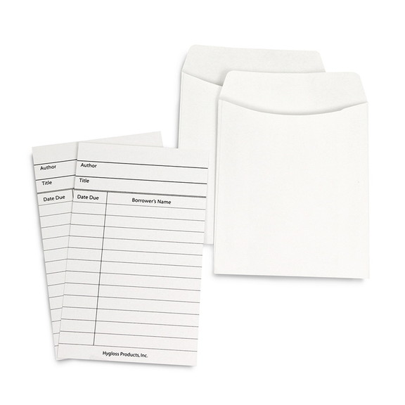 Hygloss HYG61151 Librry Crds And Pockets White 150...