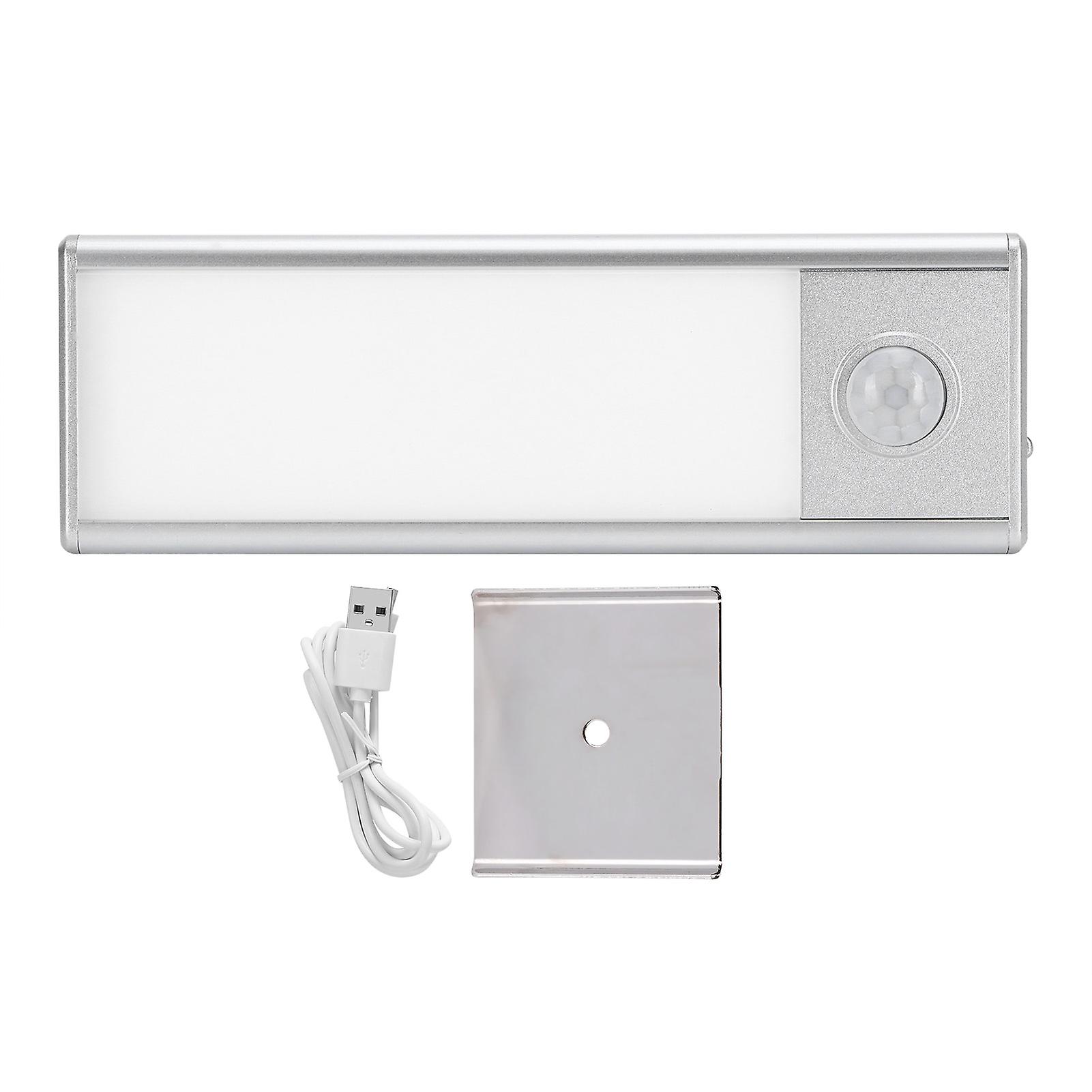 12cm Sensor Light LED Ultra‑Thin Warm Light Smart Cabinet Bedside Night Lamp USB Charging